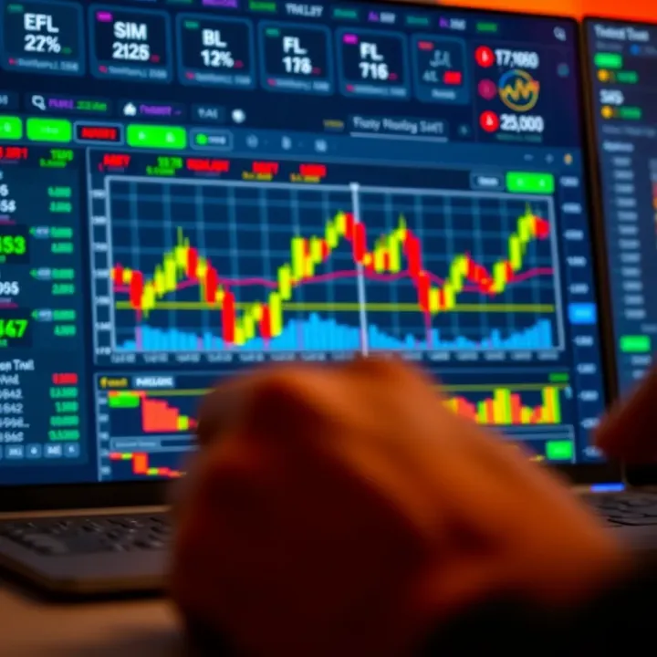 Dashboard of a popular forex trading software with market indicators and analytics