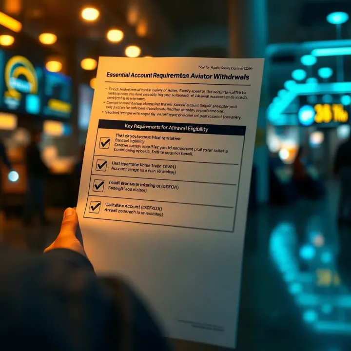 Checklist illustrating key requirements for Aviator account withdrawal eligibility