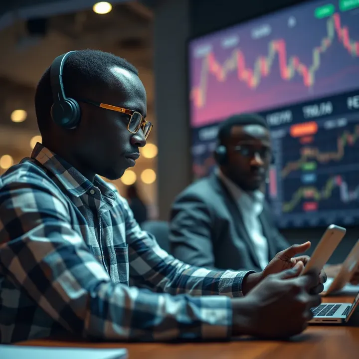 Visual representation of Kenyan investors accessing global financial markets through digital platforms