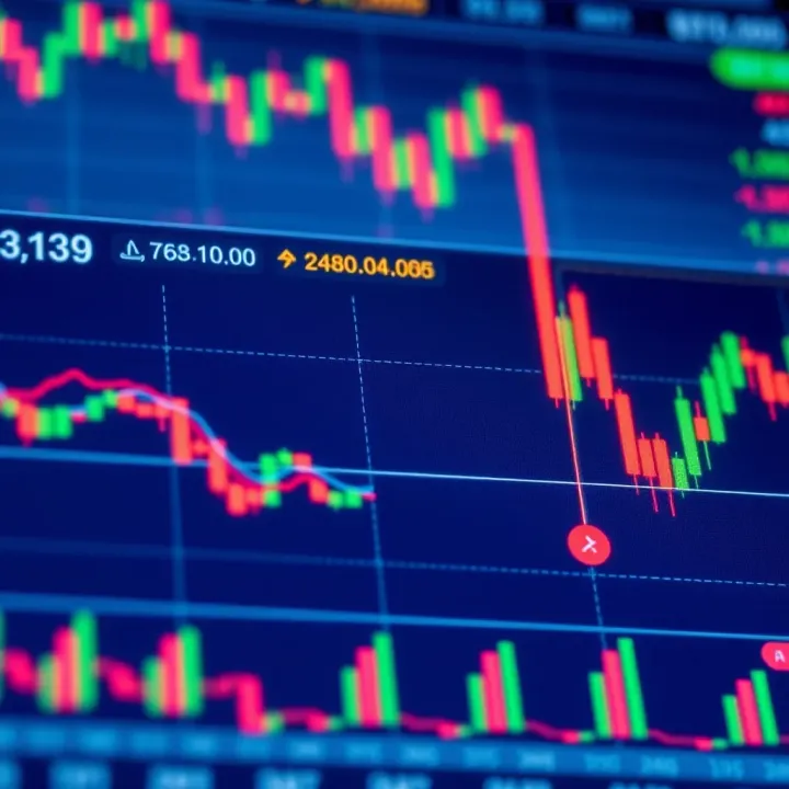 Chart showing forex market trends and currency pairs