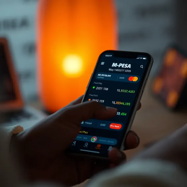 Using M-Pesa for Secure Forex Payments in Kenya Mobile phone screen with M-Pesa app and forex trading platform