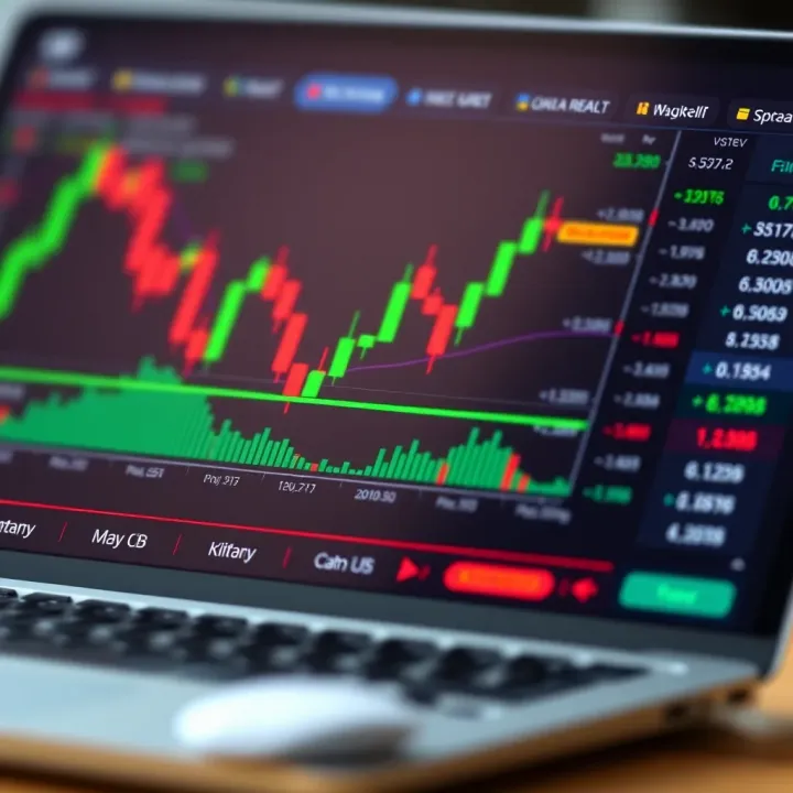Key Features of Forex Trading Applications for Kenyan Traders User interface of a forex trading app showing currency pairs, indicators, and trading options