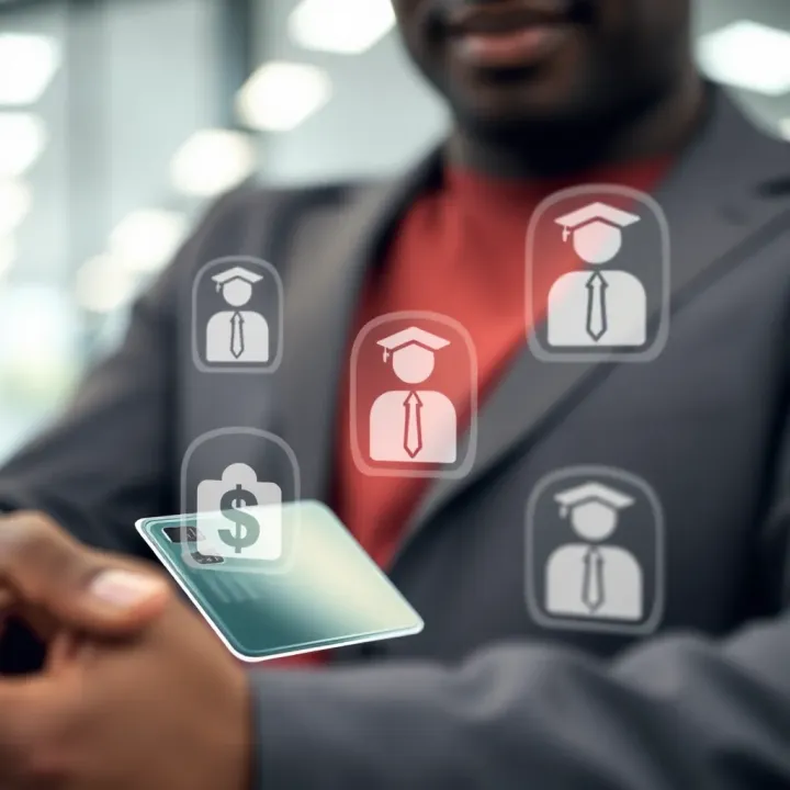 Visual representation of mobile payment methods including M-Pesa and financial compliance icons