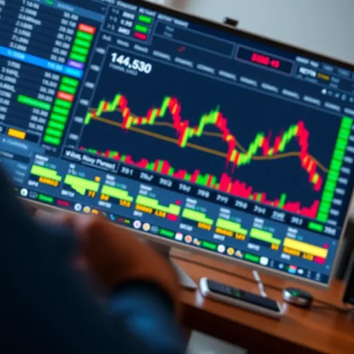 A computer screen displaying forex trading charts with Kenyan currency symbols
