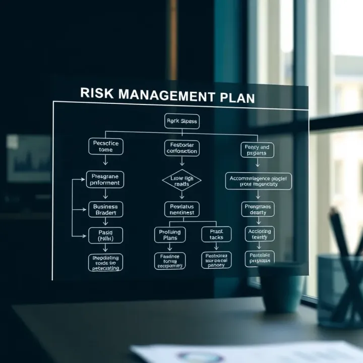 Flowchart illustrating the key components of a risk management plan for businesses in Kenya