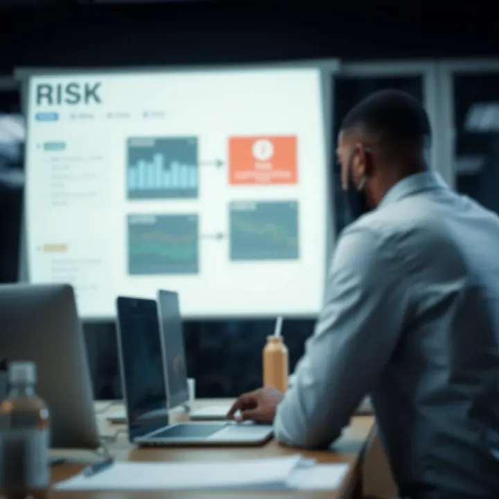 Visual representation of communication and monitoring strategies during project risk management lifecycle