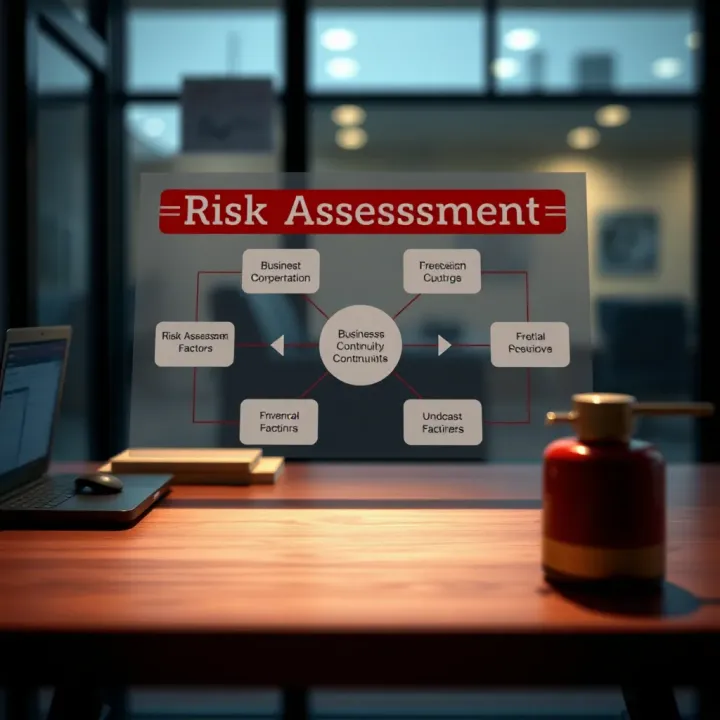 Diagram showing risk assessment factors and decision points relevant to business continuity in Kenyan institutions