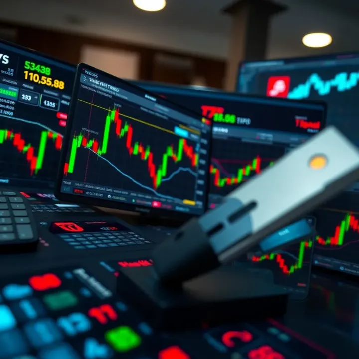 Dashboard of trading tools with charts and indicators used for swing trading strategies