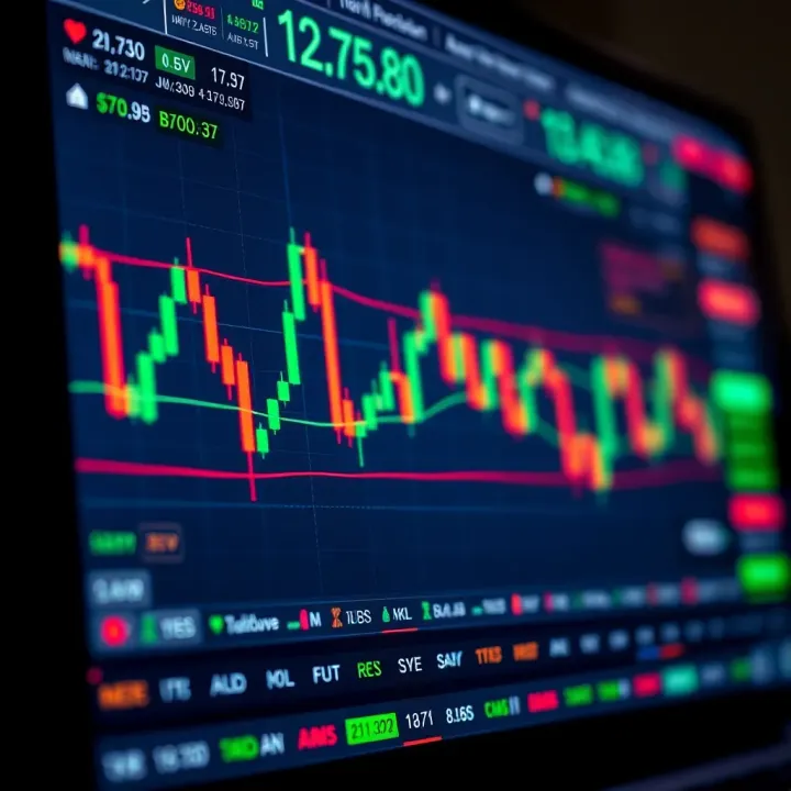 TradingView chart displaying candlestick patterns and technical indicators used in binary options trading