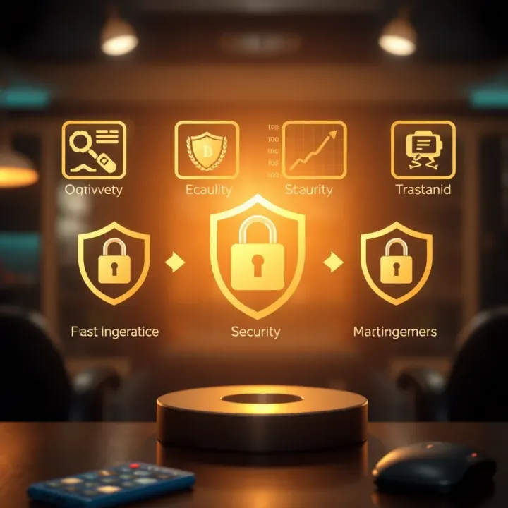 Illustration of regulatory compliance icons and security shields representing trustworthy brokers