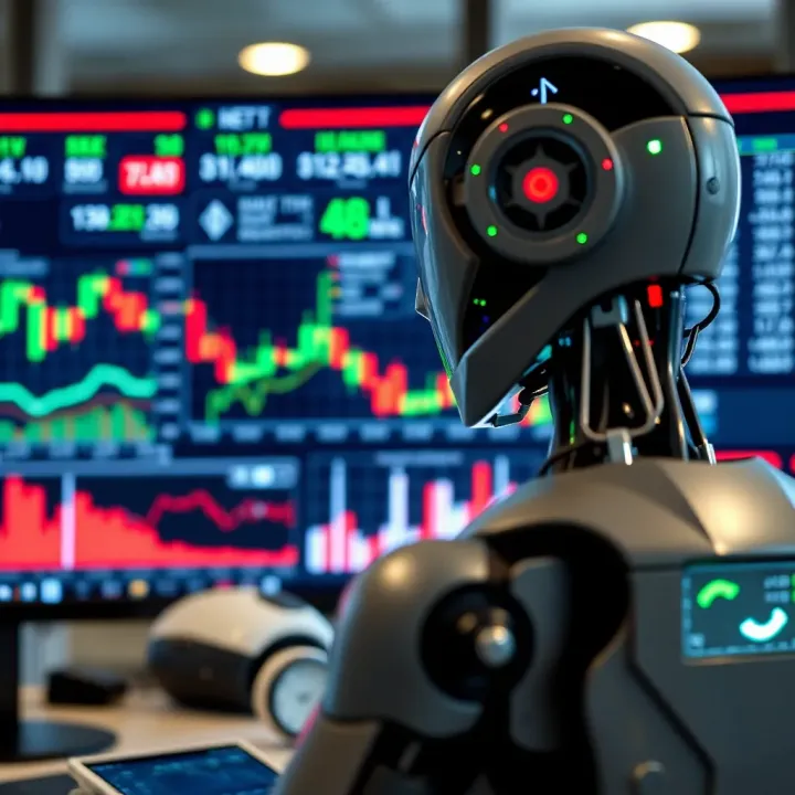 Diagram showing automated trading bot analyzing market data on a digital interface