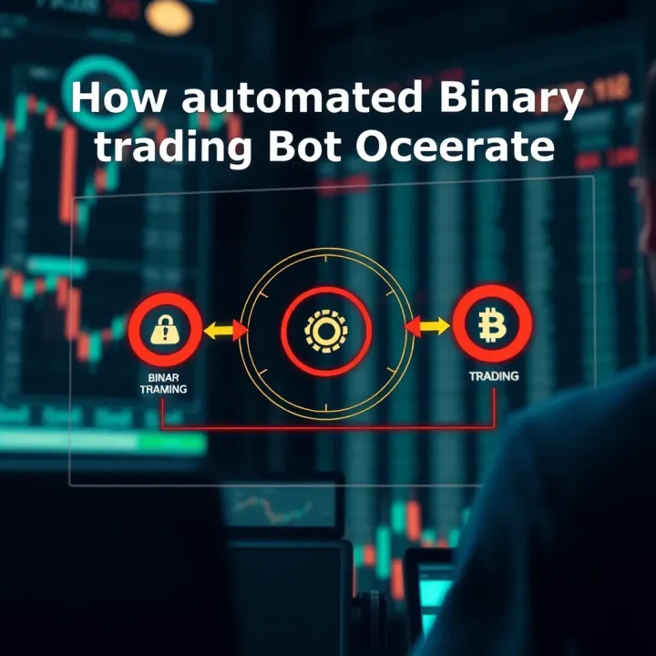 Diagram illustrating the functioning of an automated binary trading bot with algorithmic decision making
