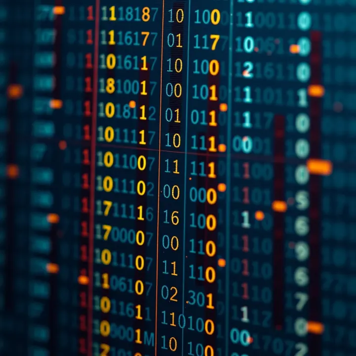Visual representation of error detection and correction techniques in binary code transmission
