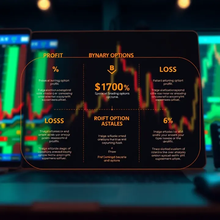 Diagram illustrating the concept of binary options trading with a focus on profit or loss outcomes