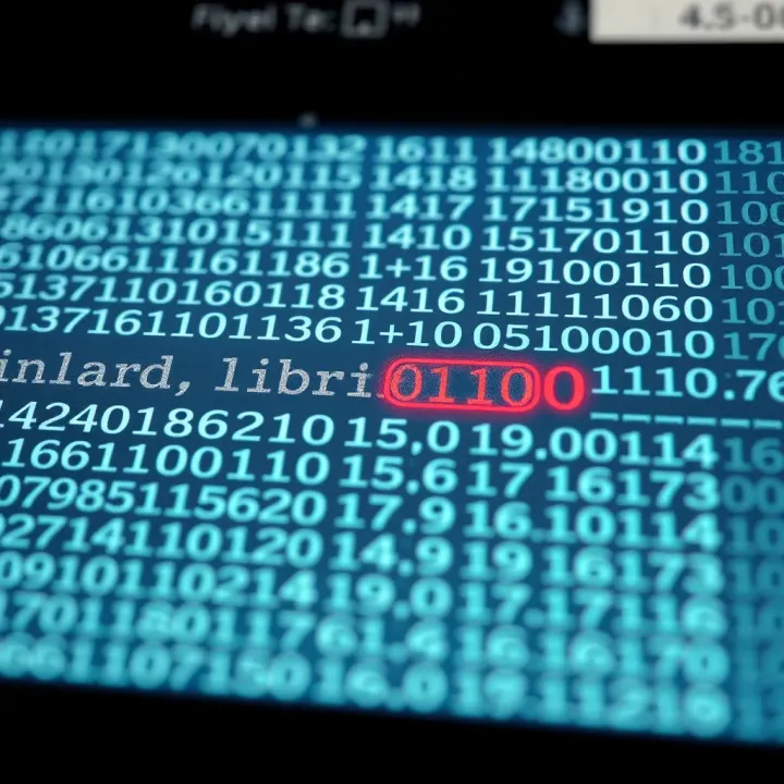 Visual representation of binary subtraction highlighting bit-by-bit calculation and result