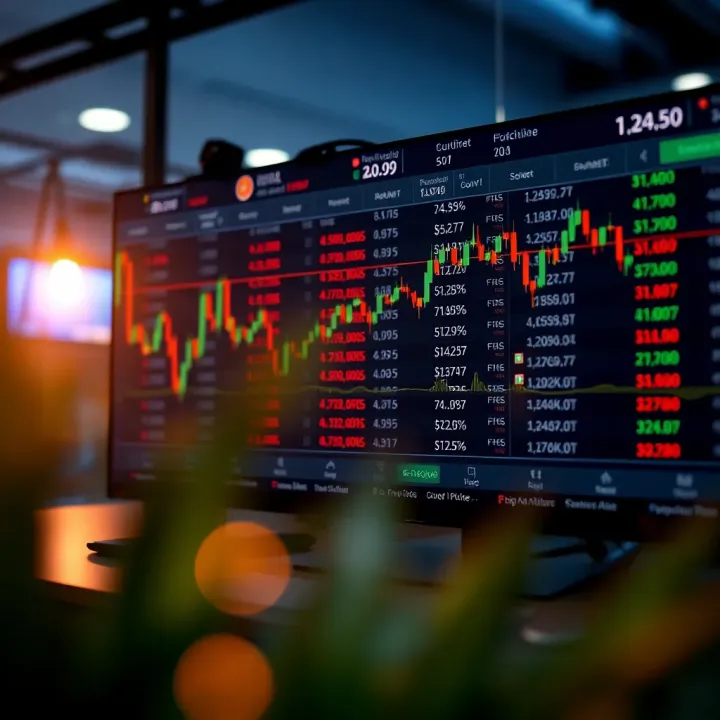 Illustration of financial trading platform interface highlighting binary options and trade choices