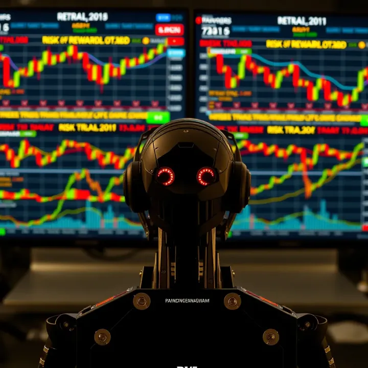 Visual comparison of diverse forex trading bots with charts depicting risk and reward metrics