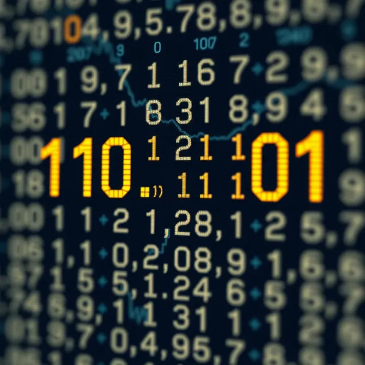 Visual example demonstrating conversion of a binary number to its decimal equivalent