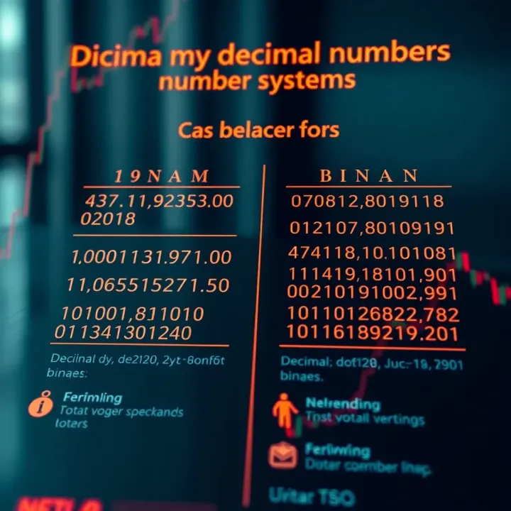 Diagram comparing decimal and binary number systems with visual examples