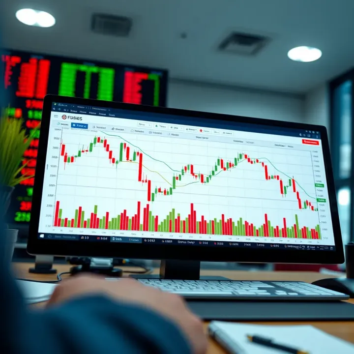 Graph showing different forex trading strategies with charts and analysis tools