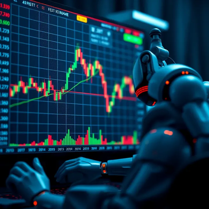 Graph showing forex trading bot analyzing currency market data on a digital interface