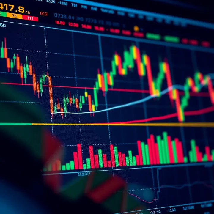 Illustration of common forex chart patterns such as head and shoulders, double tops, and trend lines used for trading decisions