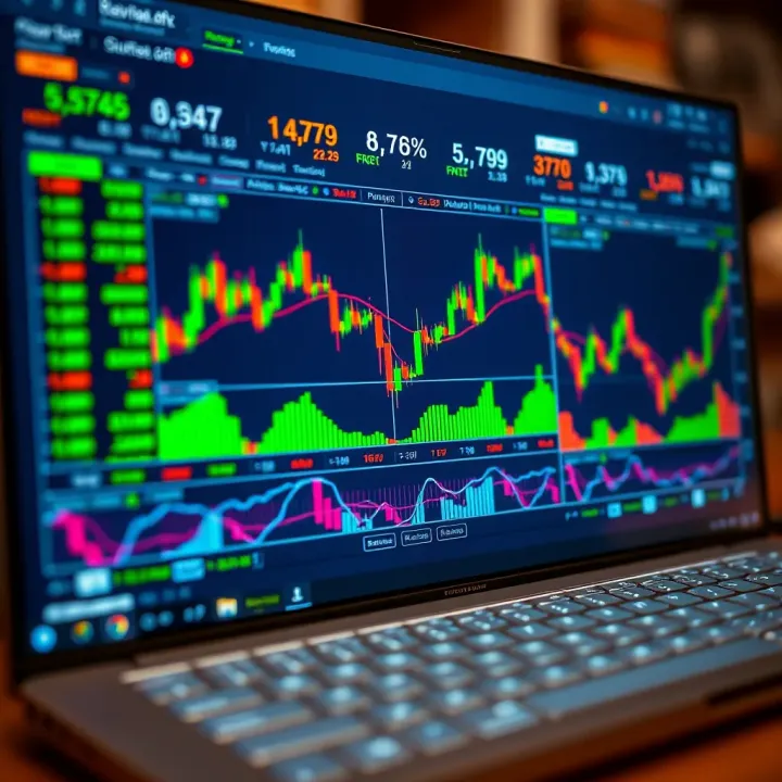 Forex trading platform showing currency pairs and trading charts