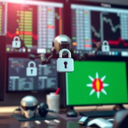 Visual representation of safe trading with binary bots featuring security icons and Kenyan flag