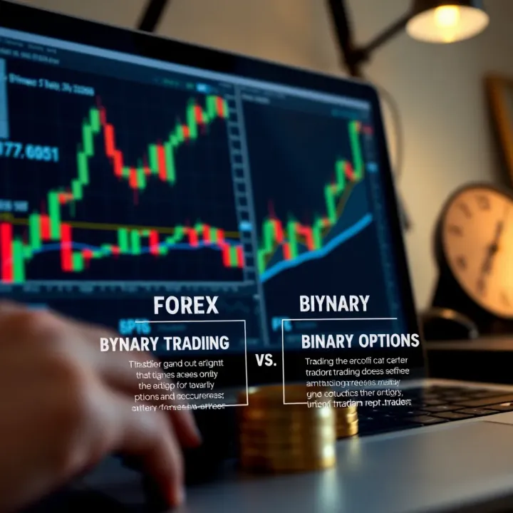 Diagram illustrating the contrasting trading mechanics of Forex and Binary Options
