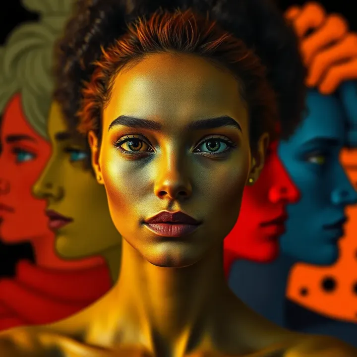 Colorful abstract representation of diverse gender identities symbolizing non-binary experiences