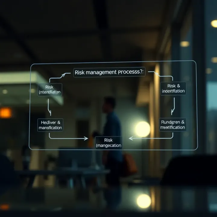 Diagram showing the stages of identifying and analysing risks in a business environment